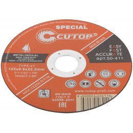 Диск отрезной CUTOP SPECIAL Т41 125*0,8*22,2 50-411 металл/нержавейка/алюм.