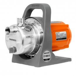 Насос садовый DGP 4000 inox DAEWOO 1300Вт, 4000 л/час, высота подачи 50м, глубина всасывания 8м, максимальное давление 5,0 Бар, вес 8,2 кг.