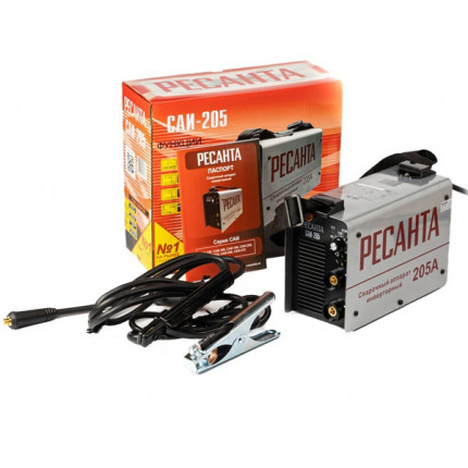 Фото Свар.аппарат инверторный САИ 205 205А  7,3кВт 140-260В Hot start,Arc force, Antistick Ресанта 65/77