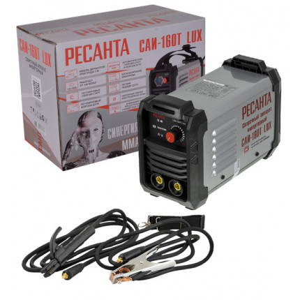 Фото Свар.аппарат инверторный САИ 160Т LUX Ресанта 160А 6,5кВт 140-260В Antistick, Hot Start, цифр.диспл. реж.Синергия 65/69