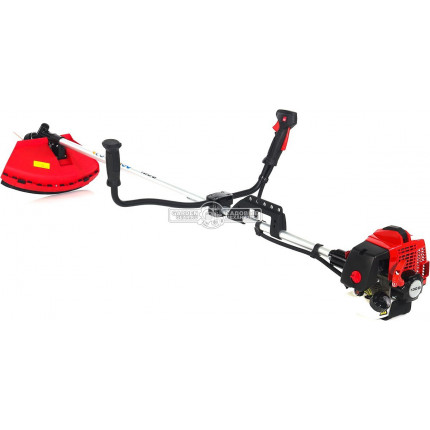 Фото Мотокоса бензиновая GEOS Max Premium 130 B 0,9 кВт, леска/нож=41/25 см, 6,0 кг, велосип.ручка, плечев.ремень полупроф, 0,7л 227613