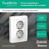 Розетка встраиваемая 2-местная с заземлением 16А белая BLNRS001021