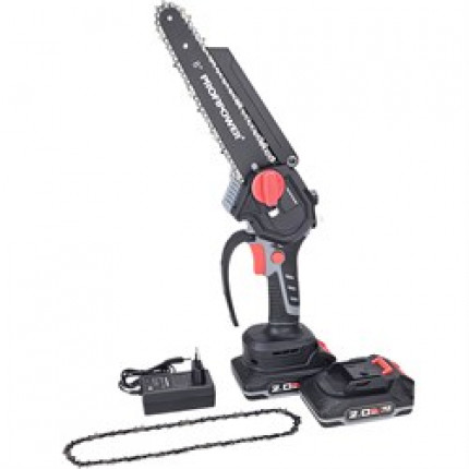 Фото Аккум.цепная пила ProfiPower MKGSH-18V (Li-ion-2шт, 2.0Ач, 20см, 8", 0-4500 об/мин, З/У) E0216