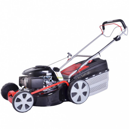 Фото Газонокосилка бензиновая GEOS Classic 46 SP-S Plus GEOS Pro 140CC, 2.2кВт, 46см, 1100 м3, сталь, 32кг, 65л, колеса 200/280мм, мульч, бок.выброс 213101