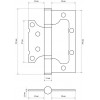 Петля 100*75*2,5 2ВВ Хром б/врезки Стандарт (бабочка)