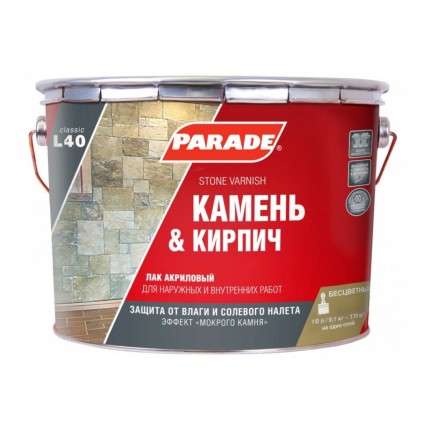 Фото Лак для камня акрил на раств.L40 PARADE глян 10л