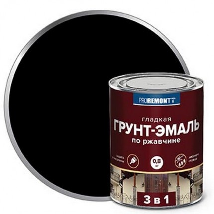 Фото Грунт-эмаль 3 в 1 PROREMONTT черн. 0.8 кг