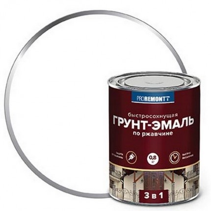 Фото Грунт-эмаль 3 в 1 PROREMONTT быстросохнущая бел.мат. 0,8кг