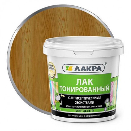 Фото Лак водный тонированный Дуб 0,9 кг