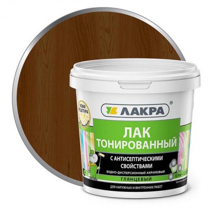 Фото Лак водный тонированный Орех 0,9 кг