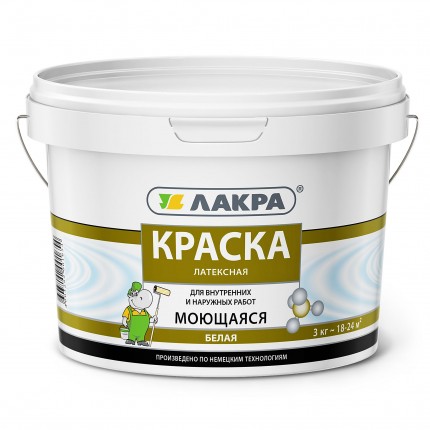 Фото Краска Латексная моющаяся Лакра 14 кг Л-С