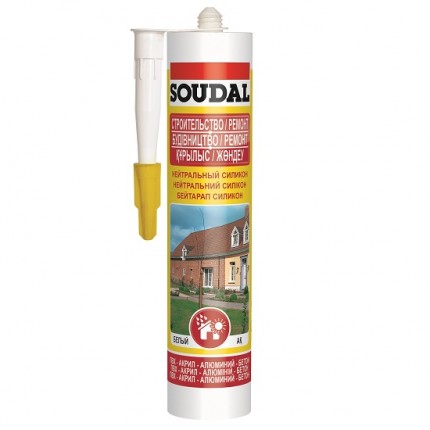 Фото Герметик Soudal силикон нейтральный бесцв.280 мл 105883