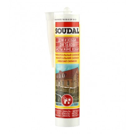 Фото Герметик SOUDAL универсальный силикон белый 280мл 105907