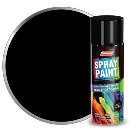 Фото Эмаль аэроз. PARADE SPRAY PAINT RAL 9005 черный глянцевый