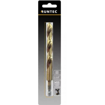 Фото Сверло по металлу Runtec 8*117 HSS-TiN HEX 1/4"  RT-DS8