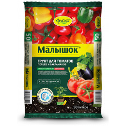 Почвогрунт  Малышок для томатов и перцев 50л