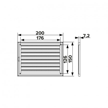 Фото Решетка вентиляционная 200х150 пластик 2015RZN сетка разъемная