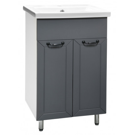 Фото Тумба 50 "Вегас" графит софт SANTREK HOME + умывальник