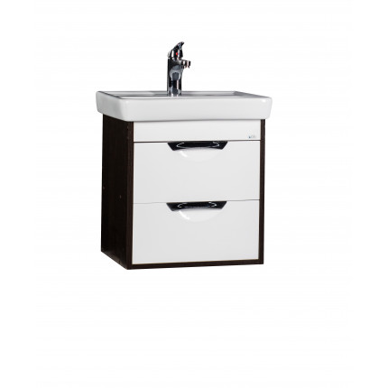 Фото Тумба 55 "Деко" подвесн.(бел/венге)SANTREK HOME 495х465х360 + умыв. Тигода