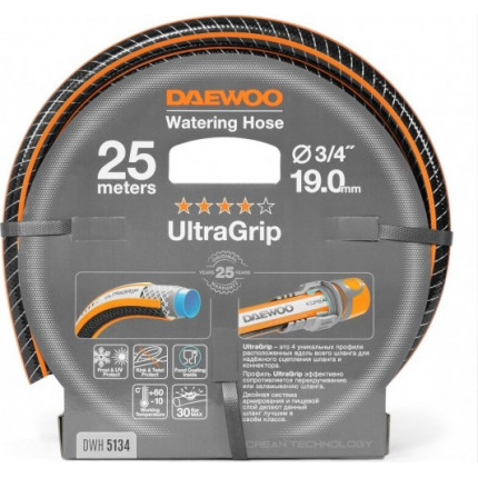Фото Шланг UltraGrip  диаметром 3/4" (19мм), длина 25 м DWH 5134