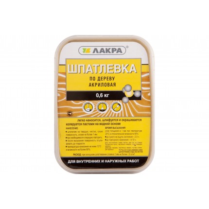 Фото Шпатлевка по дереву Лакра Дуб 0,6кг